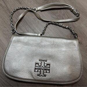 Tory Burch Silver Leather Crossbody